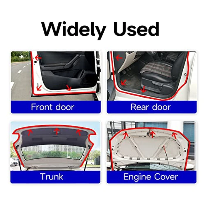 D-Shape Car Door Rubber Seal Strip,Black Automotive Weather Stripping with Self-Adhesive to Reduce Noise and Water-Leaking fit Most Car,Truck,SUV,RV,Boat and Home Application,18ft (18ft) by EdgeSeal - Image 5