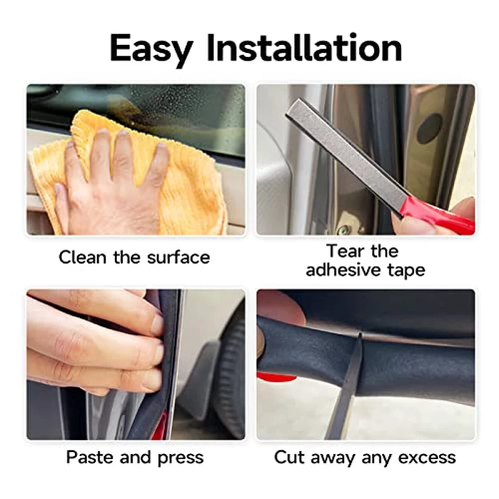 D-Shape Car Door Rubber Seal Strip,Black Automotive Weather Stripping with Self-Adhesive to Reduce Noise and Water-Leaking fit Most Car,Truck,SUV,RV,Boat and Home Application,18ft (18ft) by EdgeSeal - Image 6