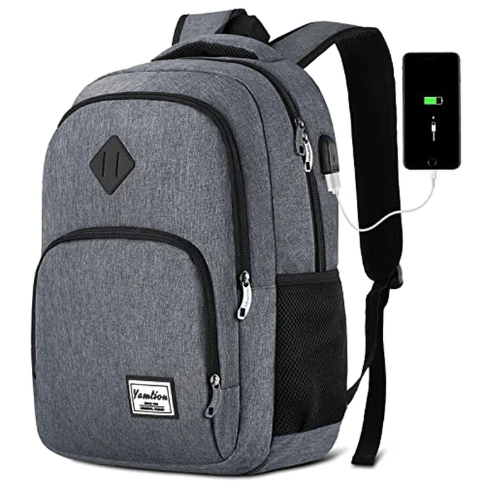 Backpack for Men and Women,School Bookbag for Teenager,15.6 inch Computer Backpack with USB Charging port for Business Work College Travel by YAMTION - Image 1