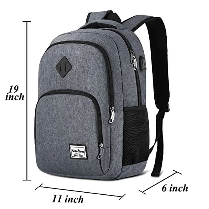 Backpack for Men and Women,School Bookbag for Teenager,15.6 inch Computer Backpack with USB Charging port for Business Work College Travel by YAMTION - Image 6