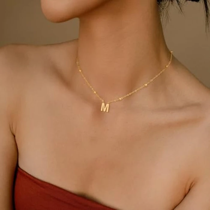 GRCLD Initial Necklaces for Women Dainty 14k Gold Plated Letter Necklace Trendy A-Z Pendant Choker Necklace Cute Name Personalized Fashion Jewelry Gift for Women Her(B) by GRCLD - Image 3