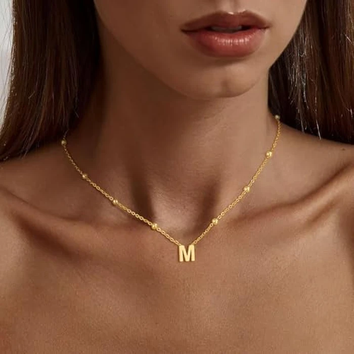 GRCLD Initial Necklaces for Women Dainty 14k Gold Plated Letter Necklace Trendy A-Z Pendant Choker Necklace Cute Name Personalized Fashion Jewelry Gift for Women Her(B) by GRCLD - Image 4