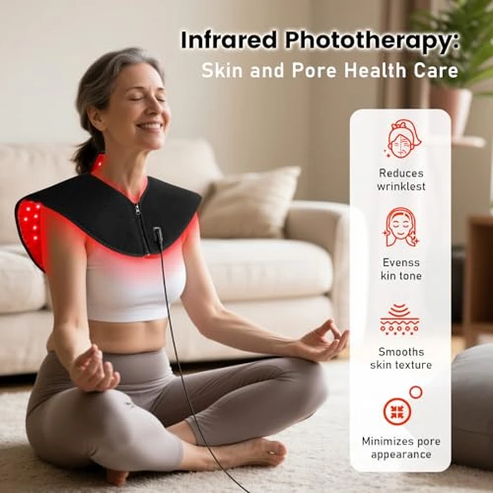 Red Light Therapy for Neck and Shoulder, Infrared Light Therapy for Body at Indoor, Pain Relief, 194-LED, 660nm & 850nm, 30W High Power by Viconor - Image 3