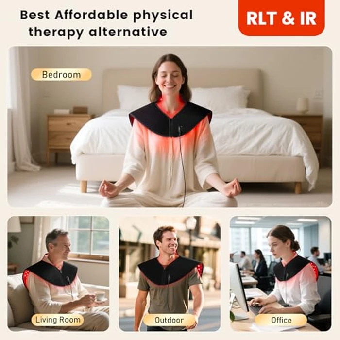 Red Light Therapy for Neck and Shoulder, Infrared Light Therapy for Body at Indoor, Pain Relief, 194-LED, 660nm & 850nm, 30W High Power by Viconor - Image 6