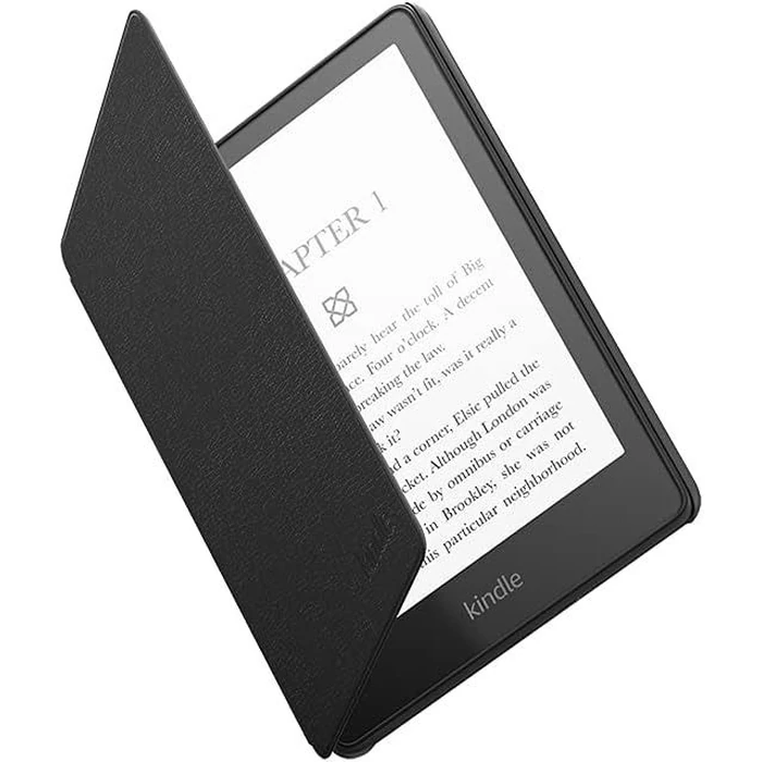 Amazon Kindle Paperwhite Leather Cover for 11th Generation-2021 - Black by Amazon - Image 1