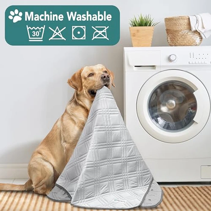 PetAmi Waterproof Cooling Mat for Dog, Premium Pet Cooling Blanket for Bed Crate, Anti Slip Indoor Dog Cool Pad for Sleeping, Q-MAX Small Medium Sofa Couch Cover Mat for Cat, Light Grey, 29x40 by PetAmi - Image 8