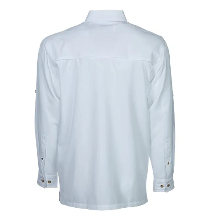 Bimini Bay Outfitters LTD Bimini Flats V Men's Long Sleeve Fishing Shirt Featuring BloodGuard Plus (M, White) by Bimini Bay - Image 3