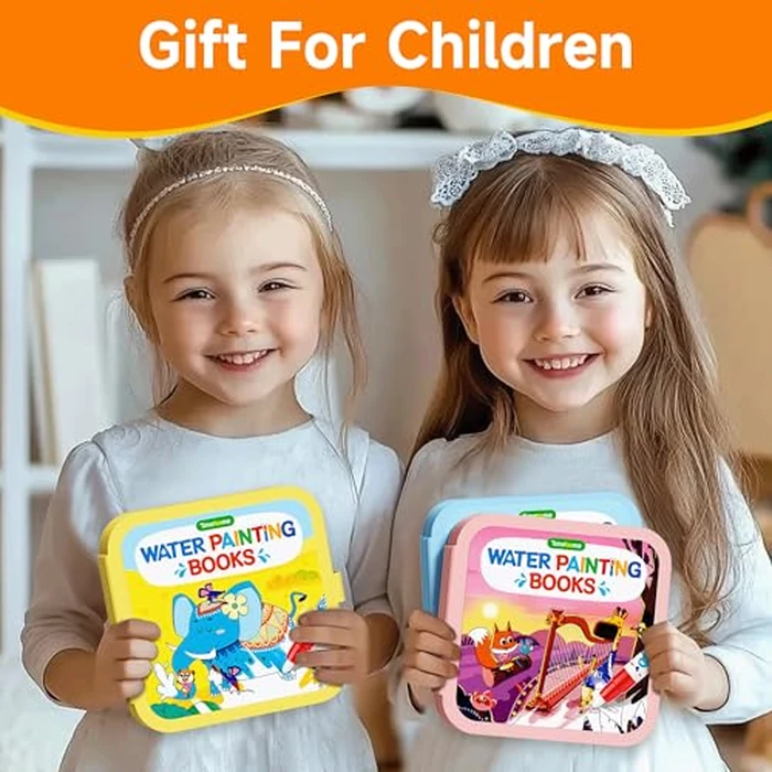 Timetome Reusable Water Painting Books for Kids - 3-Pack Magic Water Reveal Coloring Books with Water Pens (Fairy Tale, Animal & Dinosaur) No-Mess Coloring & Reusable Fun Travel Activity for Ages 3-6 by Timetome - Image 8