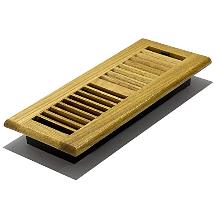 Decor Grates WL412-M 4" by 12" Wood Louver Floor Register, Medium Oak by Decor Grates - Used - Good condition - CA$9.44