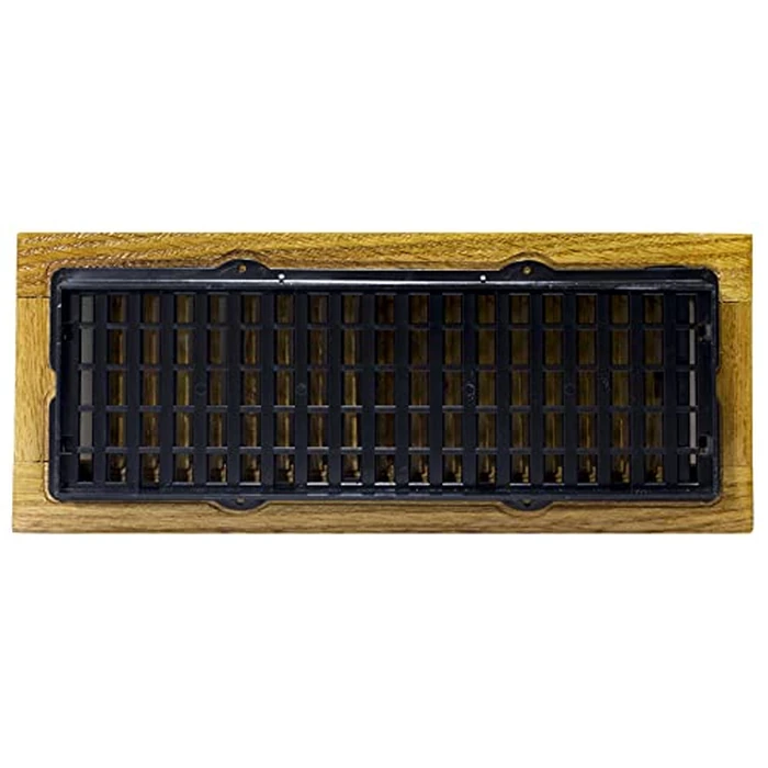 Decor Grates WL412-M 4" by 12" Wood Louver Floor Register, Medium Oak by Decor Grates - Image 3