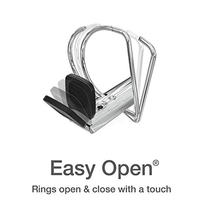 Oxford 3 Ring Binders, Binders for School and Office, 2 Inch ONE-Touch Easy Open D Rings, 3-Sided View Binder Covers, Xtralife Hinge, Non-Stick, PVC-Free, White, 530-Sheet Capacity, 4 Pack (79910) by Oxford - Image 2