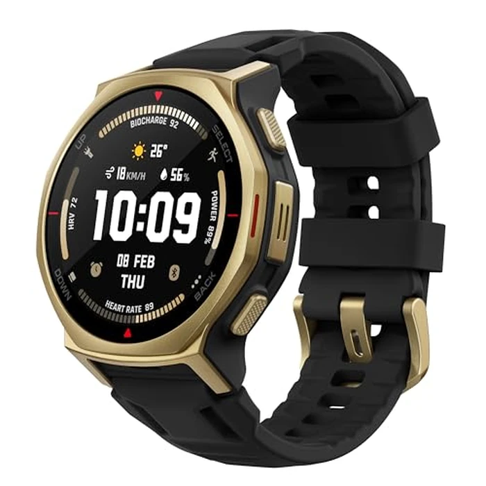 Amazfit T-Rex 3 Pro Outdoor Smart Watch 44mm Sapphire AMOLED Display with Flashlight, Ti Bezel, Dual Band GPS, Offline Maps, 17 Days Battery, 10 ATM, 180+ Sports Mode for Android & iPhone, Black Gold by Amazfit - Used - Good condition - CA$463.61