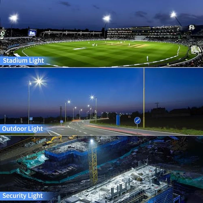 ISUERFY 300W LED Flood Light Outdoor with Plug, 36000LM Ultra Brighter Security Light, IP66 Waterproof Exterior Plug in Floodlight, 5000K Daylight White for Lawn Yard Garden Stadium(2 Pack) by ISUERFY - Image 6