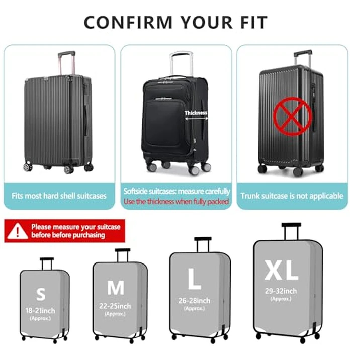 Luggage Cover Suitcase Cover Suitcase Protector Fit 26-28 Inch Luggage (Go travel world -L) by TRAVELKIN more than travel - Image 3
