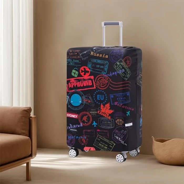 Luggage Cover Suitcase Cover Suitcase Protector Fit 26-28 Inch Luggage (Go travel world -L) by TRAVELKIN more than travel - Image 8