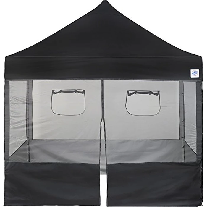 E-Z UP Food Booth Sidewall Kit, Set of 4, Fits 10' x 10' Straight Leg Canopy (Canopy/Shelter NOT Included), Includes 2 Roll-Up Serving Windows, Commercial Grade Mesh, Black by E-Z UP - Image 8