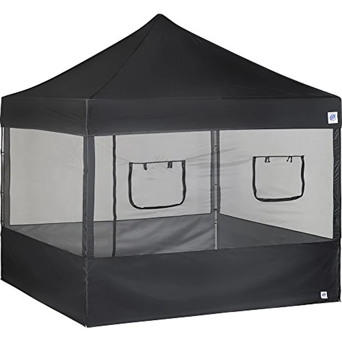 E-Z UP Food Booth Sidewall Kit, Set of 4, Fits 10' x 10' Straight Leg Canopy (Canopy/Shelter NOT Included), Includes 2 Roll-Up Serving Windows, Commercial Grade Mesh, Black by E-Z UP - Image 9