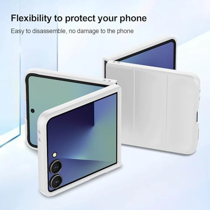 BonYonka Case for Samsung Galaxy Z Flip 7, Hard PC Slim Fit Bumper Case, Anti-Scratch Shockproof Protective Phone Cover, White by BonYonka - Image 5