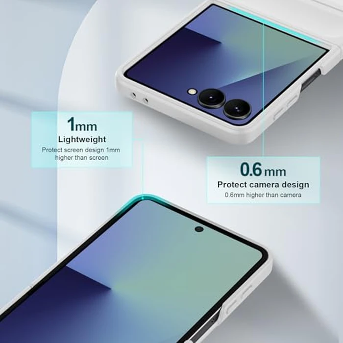 BonYonka Case for Samsung Galaxy Z Flip 7, Hard PC Slim Fit Bumper Case, Anti-Scratch Shockproof Protective Phone Cover, White by BonYonka - Image 6