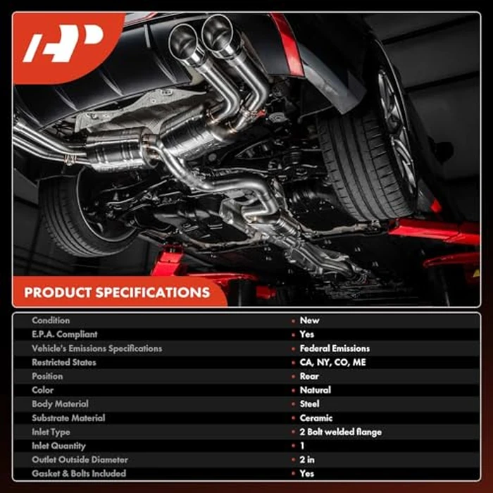 A-Premium Rear Catalytic Converter Kit Direct-Fit Compatible with Suzuki SX4 2007-2013 2.0L, EPA Compliant by A-premium - Image 3