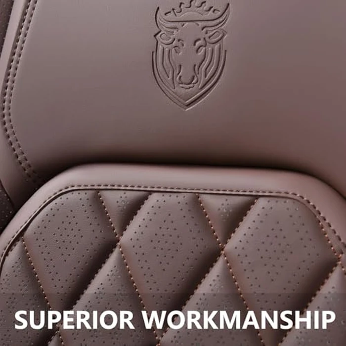 Coverado Car Seat Covers Full Set, Luxury Faux Leather Waterproof Seat Cover, Front and Back Car Seat Protector, Universal 5 Seat Leather Seat Cushion, Carseat Cover Fit Most Cars, Coffee by Coverado - Image 8