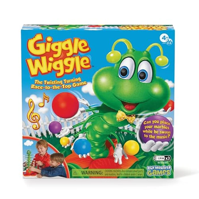 Giggle Wiggle Board Games for Kids, Family Game Night, Hand-Eye Coordination, Preschool Games, The Wiggle Race to Get Your Marbles to The Top Game, Ages 4+, Batteries Not Included by PlayMonster - Used - Like New condition - US$19.78