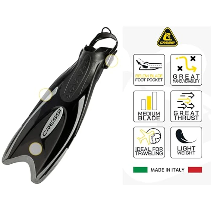 Cressi Adjustable Open-Heel Swim Fins - Black/Pink, S/M | US Man 6.5/8 | US Lady 7.5/9 | EU 38/41 - Adjustable Fit Snorkel Fins - Lightweight Flippers - Quick-Release Scuba Gear Strap by Cressi - Used - Acceptable condition - US$19.30