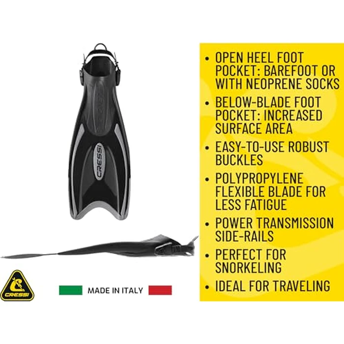 Cressi Adjustable Open-Heel Swim Fins - Black/Pink, S/M | US Man 6.5/8 | US Lady 7.5/9 | EU 38/41 - Adjustable Fit Snorkel Fins - Lightweight Flippers - Quick-Release Scuba Gear Strap by Cressi - Image 2