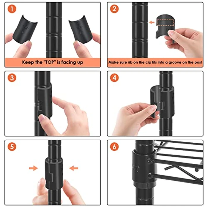 WDT 3-Tier Storage Shelves, Heavy Duty Metal Shelves Wire Rack Shelving Unit, Adjustable Shelf with Wheels for Home Office Garage Kitchen Bathroom, 24" D x 14" W x 32" H by WDT - Image 6