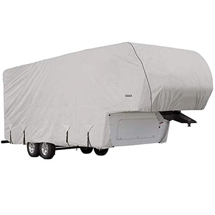 5th Wheel Waterproof Cover Breathable Fits (26 Feet-29 Feet) (Light Grey) | Exceptional Polypropylene Weather Protected Fabric System for Trailer| Ultimate Heavy Duty Heat Shield (348"L x102"W x 120"H) by Toiles VR by Toiles VR - Used - Like New condition - CA$213.51