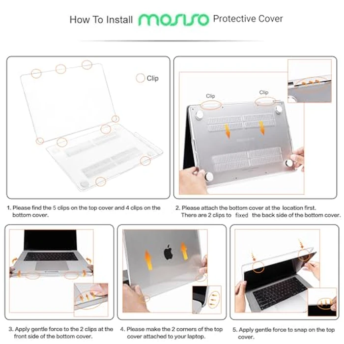 MOSISO Compatible with MacBook Pro 16 inch Case 2026 M5 2025-2021 M4 M3 M2 M1 A3429 A3428 A3403 A3186 A2991 A2780 A2485, Protective Plastic Hard Shell&Keyboard Cover&Type C, Crystal Clear by MOSISO - Image 6