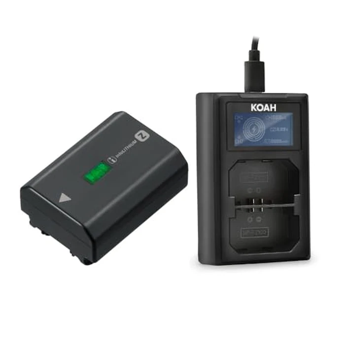 Sony Z-Series NP-FZ100 7.2 V / 2,280 mAh Rechargeable Battery a9 and a7rIII Digital Cameras Bundle with USB-C Charger Featuring a High-Definition LCD Display (2 Items) by Sony - Used - Like New condition - US$75.99