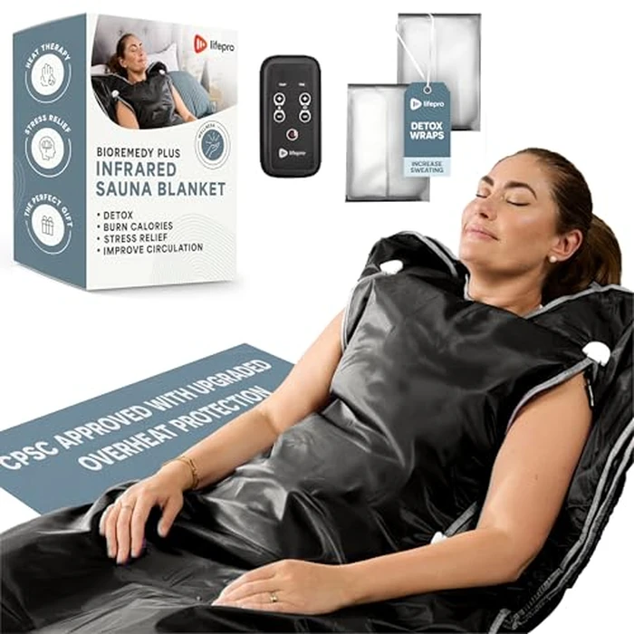Lifepro BioRemedy Plus Infrared Sauna Blanket -Heated Blanket for Relaxation, Portable Sauna Suit Wrap - Spa-Like Experience at Home with Thermal Wraps -Adjustable Temp (86-158 degreesF) & Time by LifePro - Used - Acceptable condition - CA$77.33