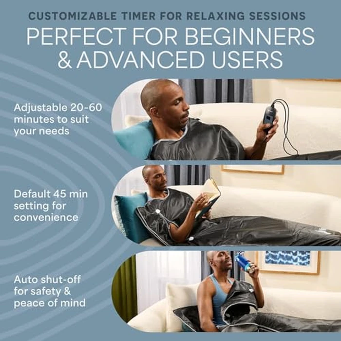 Lifepro BioRemedy Plus Infrared Sauna Blanket -Heated Blanket for Relaxation, Portable Sauna Suit Wrap - Spa-Like Experience at Home with Thermal Wraps -Adjustable Temp (86-158 degreesF) & Time by LifePro - Image 4