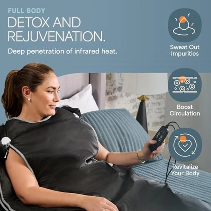 Lifepro BioRemedy Plus Infrared Sauna Blanket -Heated Blanket for Relaxation, Portable Sauna Suit Wrap - Spa-Like Experience at Home with Thermal Wraps -Adjustable Temp (86-158 degreesF) & Time by LifePro - Image 7