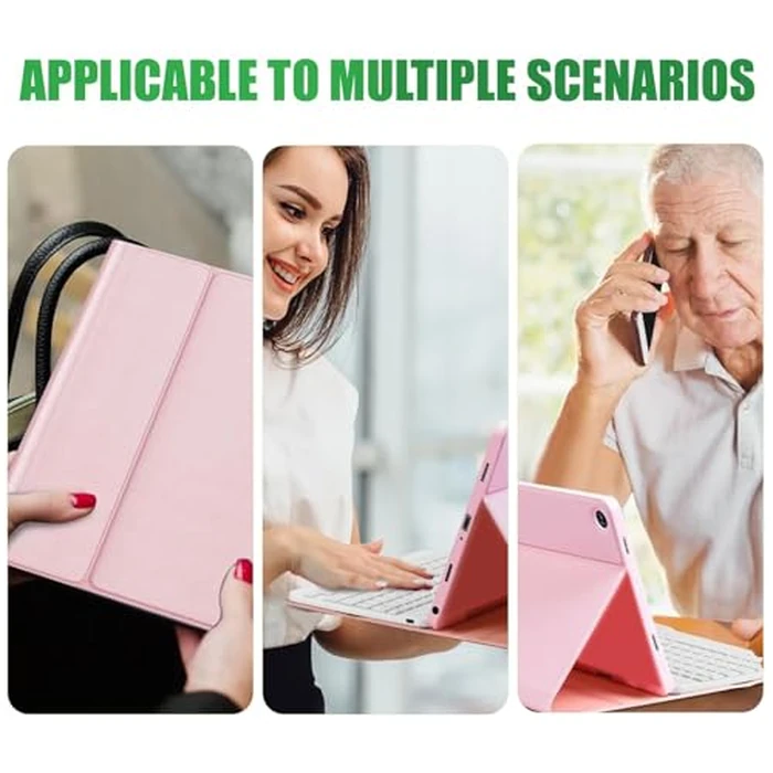 HSLIUDG Backlit Keyboard Case for Samsung Galaxy Tab S10 Lite/ S10 FE/ S9 FE 10.9-11 Inch,7 Color Backlit,Detachable Keyboard,with S Pen Holder and Mouse by HSLIUDG - Image 7