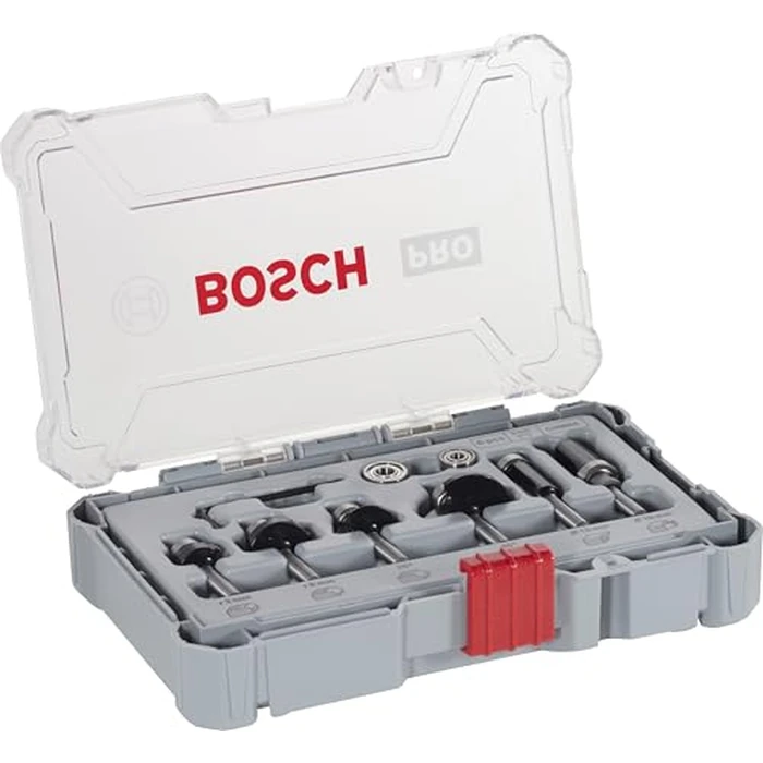 Bosch Professional 6 pcs. Trim & Edging Router Bit Set (for Wood, Ø 6 mm Shank, Accessory Router) by Bosch - Used - Like New condition - US$70.63