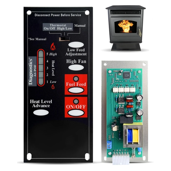 WADYDZMFCF A-E-401 / C-E-401 Control Circuit Board Fit for Breckwell Pellet Stoves 1 RPM Auger Motor Systems, 5-Speed Digital Circuit Board by WADYDZMFCF - Image 1