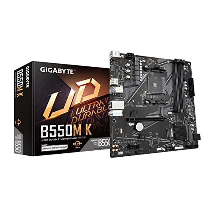 GIGABYTE B550M K (AM4/ AMD/ B550/ Micro-ATX/Dual M.2/ SATA 6Gb/s/USB 3.2 Gen 1/ Realtek GbE LAN/PCIe 4.0/ Motherboard) by GIGABYTE - Image 1