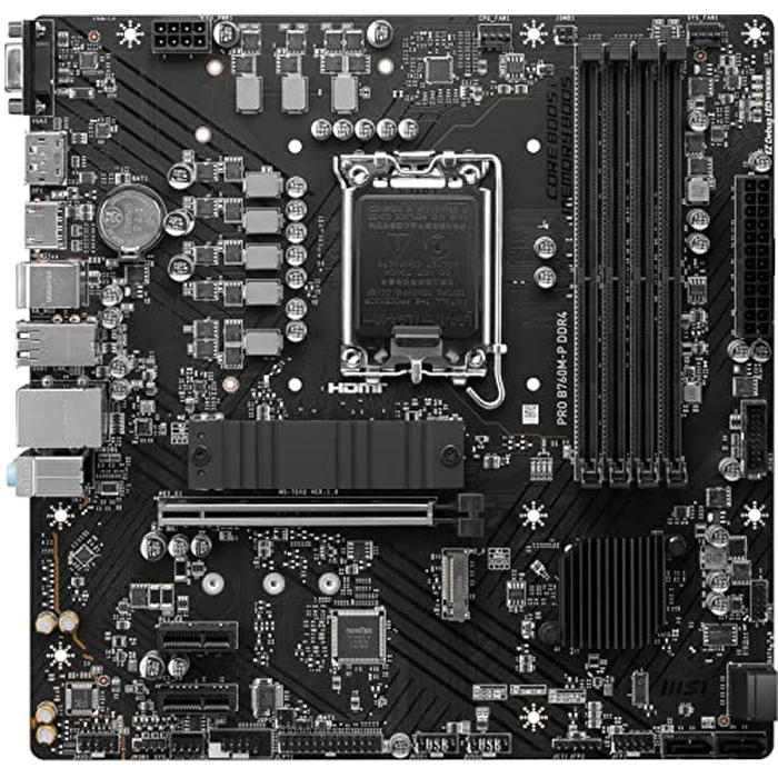 MSI PRO B760M-P DDR4 ProSeries Motherboard (Supports 12th/13th/14th Gen Intel Processors, LGA 1700, DDR4, PCIe 4.0, M.2, USB 3.2 Gen2, HDMI/DP, mATX) by msi - Image 3