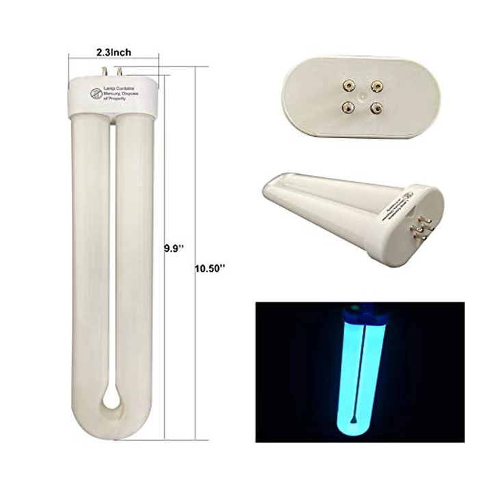 junxing BF190 Replacement Fluorescent Bulbs, Black Light Bulb Compatible with BK-40D, FUL32T8/BL 365nm, U Shape BL Fluorescent lamp,10 inch 32 Watt 2 Pack by Konideke - Image 2