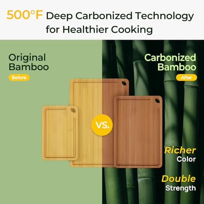 Keechee Bamboo Cutting Board, Durable Wood Cutting Boards for Kitchen with Deep Juice Grooves & Built-in Handles, Ideal Charcuterie & Chopping for Meat, Vegetables and Fruits Ideal Kitchen Gifts by keechee - Image 2