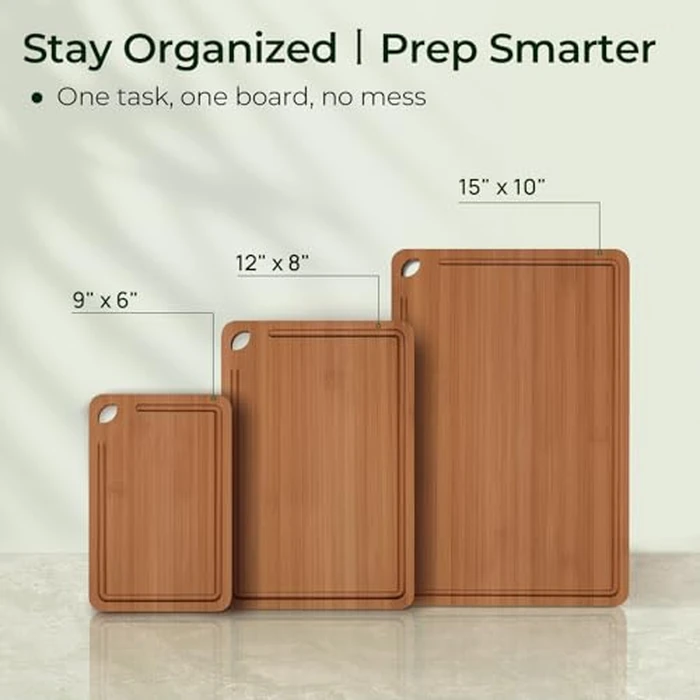 Keechee Bamboo Cutting Board, Durable Wood Cutting Boards for Kitchen with Deep Juice Grooves & Built-in Handles, Ideal Charcuterie & Chopping for Meat, Vegetables and Fruits Ideal Kitchen Gifts by keechee - Image 7