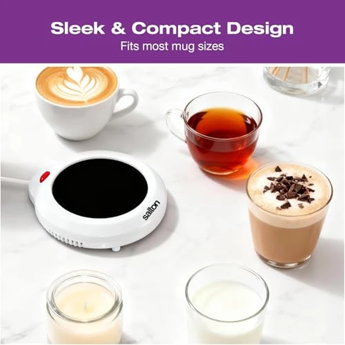 Salton Mug Warmer | Electric Beverage Heater for Coffee, Tea, Hot Chocolate, Soup & More | Keeps Drinks Warm Longer | Also Warms Candles, Gravies & Sauces | Chauffe-Tasse Électrique | Proudly Canadian by Salton - Image 4