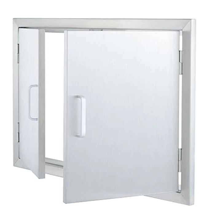 CO-Z Outdoor Kitchen Doors, 28" W x 19" H Weatherproof 304 Stainless Steel Built in BBQ Double Access Door for Outside Kitchen Commercial Grilling Station Barbeque Oven Island Storage Cabinet Door by CO-Z - Image 9