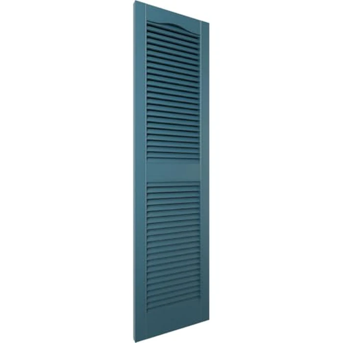 Ekena Millwork Lifetime Vinyl LL1S14X06400MB Standard Cathedral Top Center Mullion, Open Louver Vinyl Shutters, w/Installation Shutter-Lok's & Matching Screws (Per Pair),14 1/2"W x 64"H, Midnight Blue by Ekena Millwork - Image 3