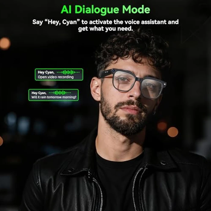 Hwagol Smart Glasses with Camera, 8MP HD Photo and Video Recording,AI Glasses with Real-Time Translation/Object Recognition/AI Voice Q&A/Recording, Calls and Music,UV & Blue Light Protection by Hwagol - Image 5