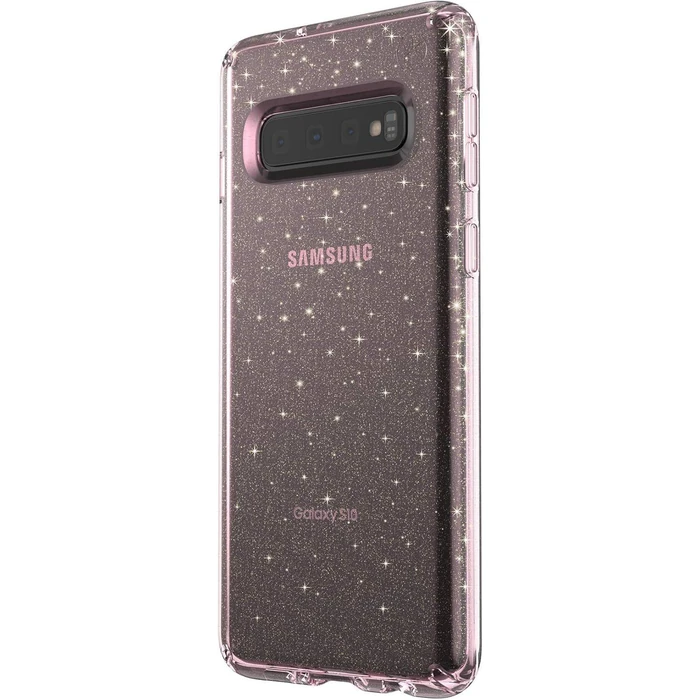 Speck Presidio Clear + Glitter Phone Case for Samsung Galaxy S10 - Bella Pink with Gold Glitter by Speck - Image 3
