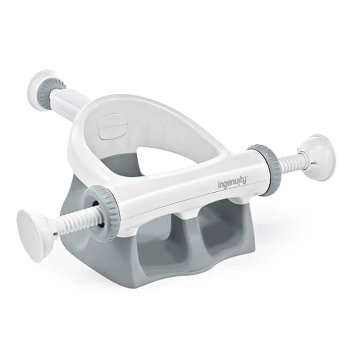 Ingenuity My Bath Seat for Sit-Up Baby Bathing, Sure & Secure Suction Cups, ASTM Safety Tested & Approved, Backrest for Assisted Sitting, Easy Setup & Storage, Gray by Ingenuity - Image 2