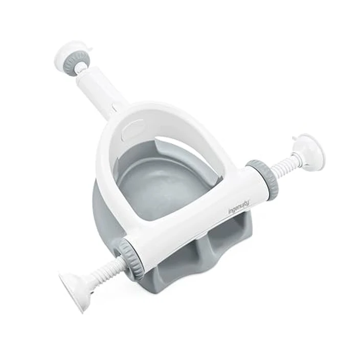 Ingenuity My Bath Seat for Sit-Up Baby Bathing, Sure & Secure Suction Cups, ASTM Safety Tested & Approved, Backrest for Assisted Sitting, Easy Setup & Storage, Gray by Ingenuity - Image 3